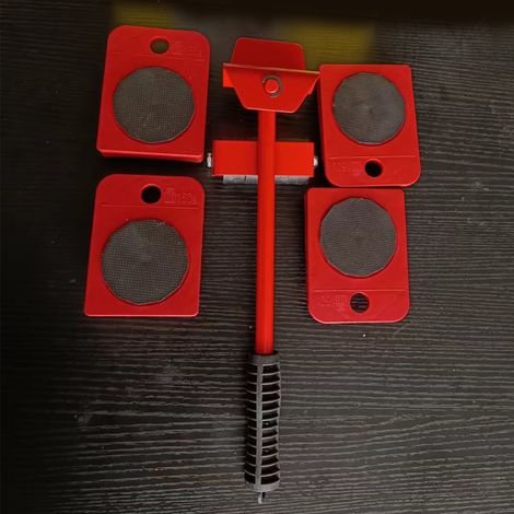 Kit de manutention d'objets lourds (1 pièce), 5 pièces, boîte rouge, outil de déplacement, outil de relocalisation, quincaillerie (1/5)