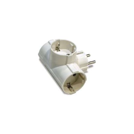 Adaptateur Triple Schuko 2p+t, 16a 250 V, Blanc