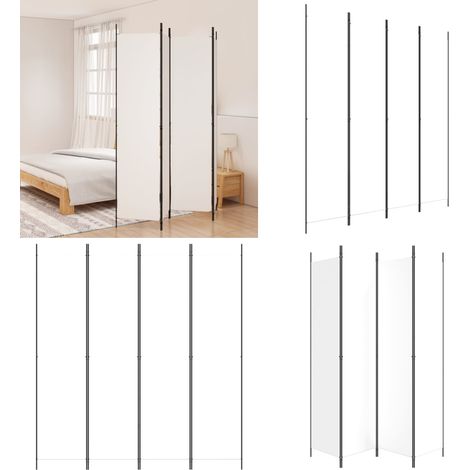 Cloison de séparation 4 panneaux Blanc 200x220 cm Tissu - Cloison De Séparation - Écran De Confidentialité - Séparateur De Pièce - Rideau De Séparation - Partition Murale - Home & Living (1/5)