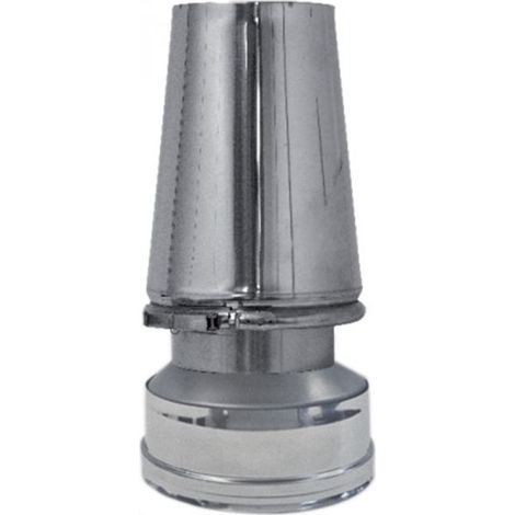 Canna fumaria parete doppia coibentata inox terminale cappello conico   dn 180/230