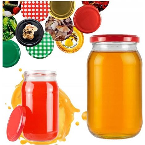Pot En Verre - 815 Ml - Pour Confiture Miel Et Conserves Maison - Couvercle Fi 82 - Lot De 8 (1/5)