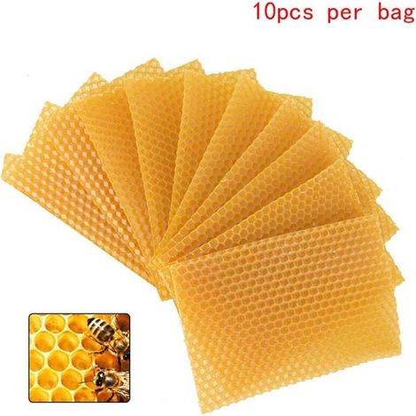 10 cadres de cire d'abeille à cœur de nid d'abeille jaune Beeeeeep - AquaForge (1/5)