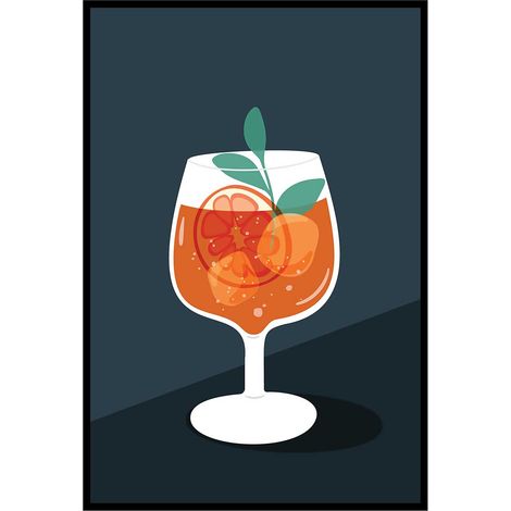Affiche encadrée cocktail agrumes moderne