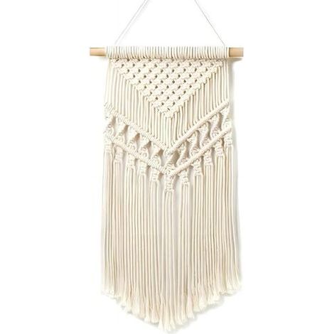 Lntyq tenture murale, deco murale boheme tissée à la main, tapisserie murale en macramé Décoration murale pour chambre à coucher, salon, appartement ou dortoir (1/4)