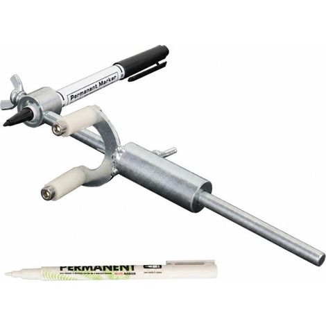 Grattoir à marques de contour de jante, outil de réparation de bosses de carrosserie réglable en métal avec stylos de marquage (1/5)