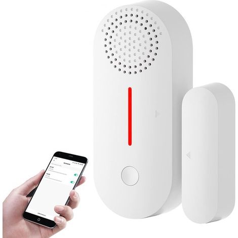 Allarme Wi-Fi per porte e finestre, sensore Wi-Fi per porte e finestre (con allarme, controllo tramite app e vocale, timer, nitido/sfocato) (1/5)