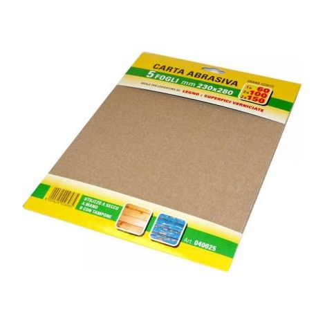 Fogli carta abrasiva assortiti 5 pz.