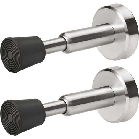 Set di 2 fermaporta a molla, fermaporta idraulici a parete in acciaio inox con punta in gomma (1/4)