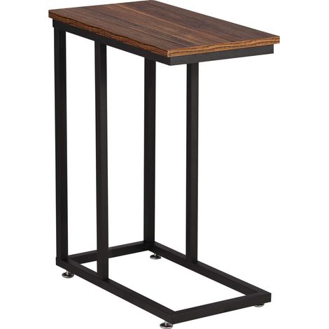 Table d’appoint, Bout de canapé, Table mobile, avec cadre en acier et roulettes, montage facile, style industriel, pour salon, chambre, balcon (1/5)