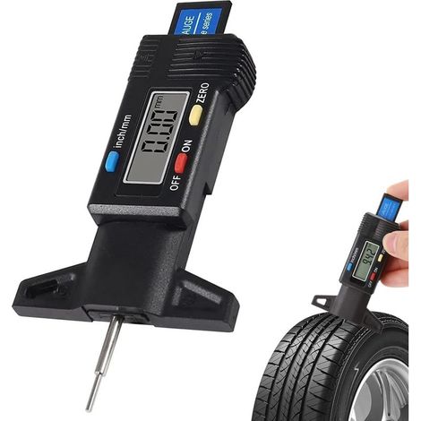 Tire Depth Gauge – 0–25.4 mm/1" Digital, portable tire depth gauge with LCD screen, measuring tool for cars, trucks and vans (1/5)