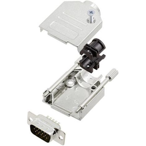 TRU COMPONENTS TCDTZK09HDP15K 7709036 Kit embase SUB-D mâle 180 ° Nombre de pôles: 15 fût à souder 1 pc(s) (1/2)