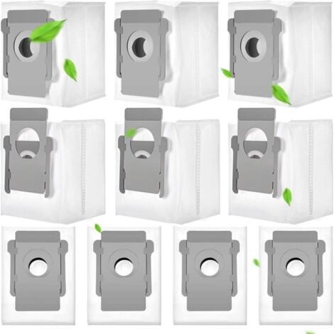 BUNTHAUS 10 Pièces Critères pour iRobot Roomba i7, i7+, i7Plus, i8, i8+, i3, i3+, i4, i4+, i6, i6+, j7 j7+, s9 s9+, s9Plus Clean Base en Mode Sac à poussière de Rechange Sac pour robot aspirateur iRob (1/4)