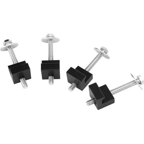 Lot de 4 crochets d'arrimage en alliage d'aluminium noir universels pour boîte à outils et camionnette (1/5)