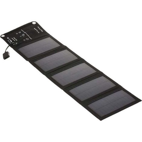Caricabatterie solare portatile con porta USB pieghevole, 5 pannelli solari, campeggio, escursionismo, viaggio, caricabatterie solare compatto per telefono
