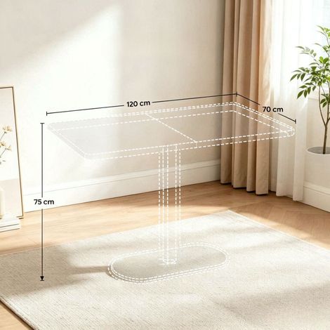 Table à manger en beige et panneau de particules beige 120 x 70 x 75 cm HOMAIRE (1/4)