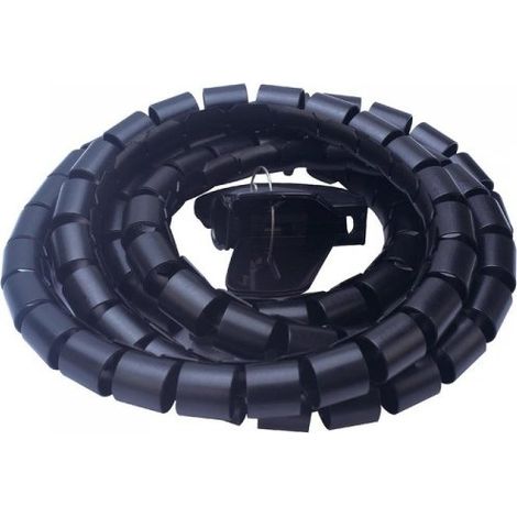 Spirale Avvolgi Cavo Flessibile Guaina Raccogli Organizzer Cavi Fermaglio Guidafilo Incluso 1,8M D25mm Grigio