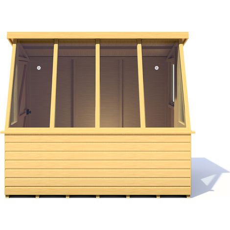 Iceni 8 x 6 Feet Potting Shed Pre Hung Doors with Opening Glass Side Window Style A