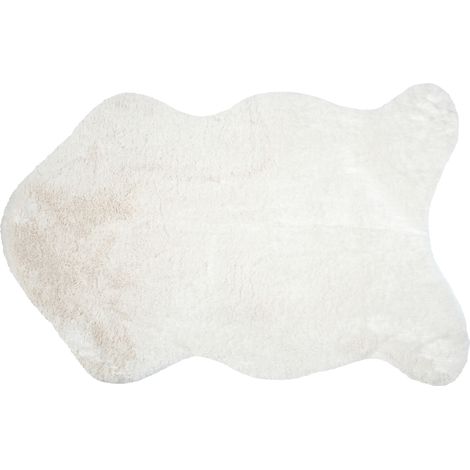 Tapis doux forme peau Ecru 60x90 cm