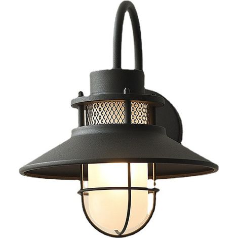 Applique Murale Extérieure Style Américain Rétro, Luminaire d'Extérieur pour Balcon, Terrasse, Entrée, Cour et Jardin-x (1/4)