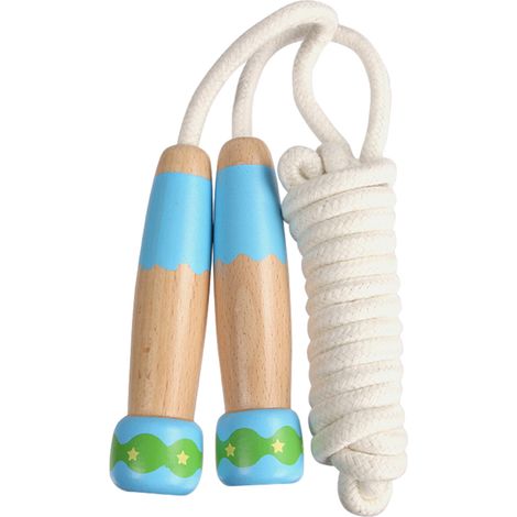 Corde à Sauter Enfant - Réglable en Longueur - Poignées en Bois - Pour Filles et Garçons - 1 Pièce (1/5)
