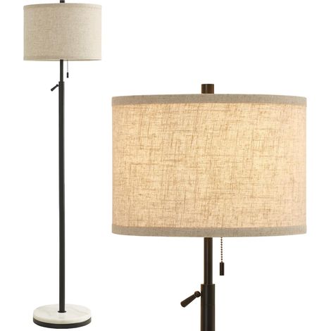 Lampada da Terra Moderna Regolabile in Marmo Nero (1/5)