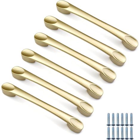 Poignées dorées pour portes de placard, poignées de meubles, poignées dorées pour cuisine, poignées de placard en alliage d'aluminium, adaptées à une variété de portes de placard (1/5)