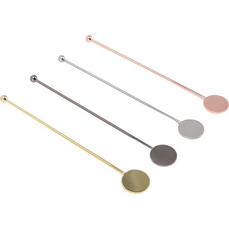 4 pièces Bâtonnets à Cocktail en Acier Inoxydable pour Bar, Café ou Salon de Thé (1/5)