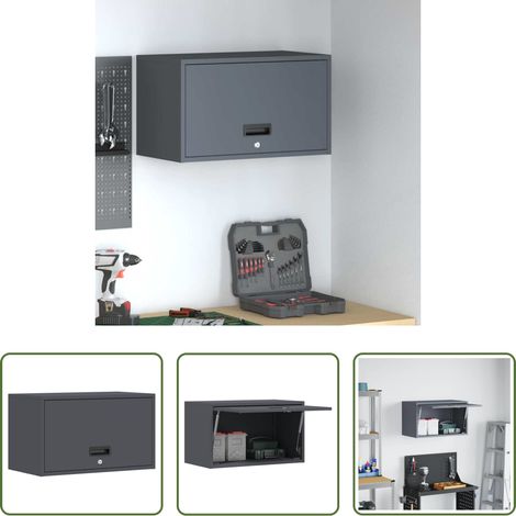 vidaXL Rangement vertical - Armoire murale pour garage Anthracite 60 x 33 x 35 cm (1/5)