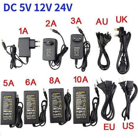 Adaptateur secteur LED DC 5V-24V, transformateur 1A-10A, compatible avec les rubans LED. (1/5)