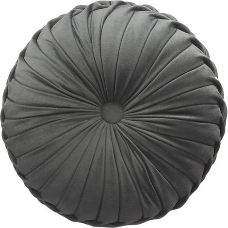 Coussin rond en velours uni, coussin citrouille, coussin rond pour salon, coussin rond pour canapé (1/5)
