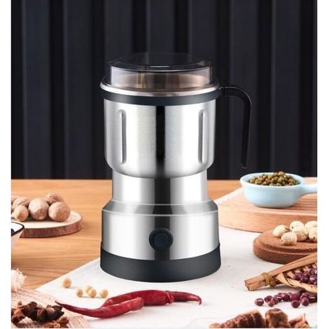One-touch coffee and spice grinder, 500ml. Easy to use. Removable stainless steel blade. 300W. For coffee, spices, dried herbs, and nuts. (1/4)