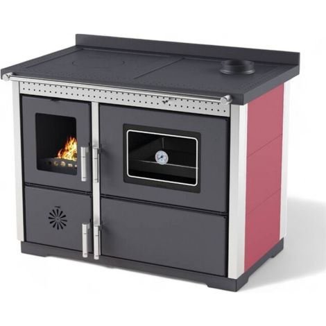 Stufa Cucina riscaldamento a Legna piano cottura in ghisa con Forno Struttura in acciaio Exclusive Inox (1/5)
