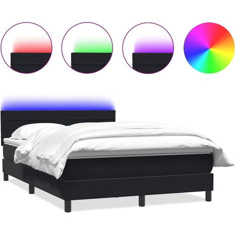 Maison Exclusive - Letto a Molle con Materasso e LED Nero 160x210 cm in Velluto