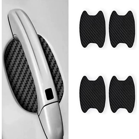 4PCS Car Door Handle Protective Film (Black)Universal Carbon Fiber Anti-Scratch Car Door Handle Protector Fits Most Car Door Handles Door Handle Sticker