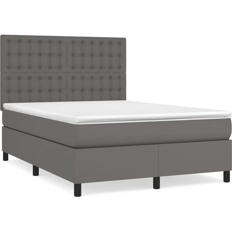Maison Exclusive - Boxspringbett mit Matratze Grau 140x200 cm Kun
