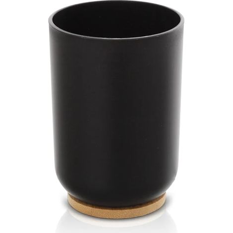 Portaspazzolini bagno da appoggio nero in abs e bambù Surf (1/3)