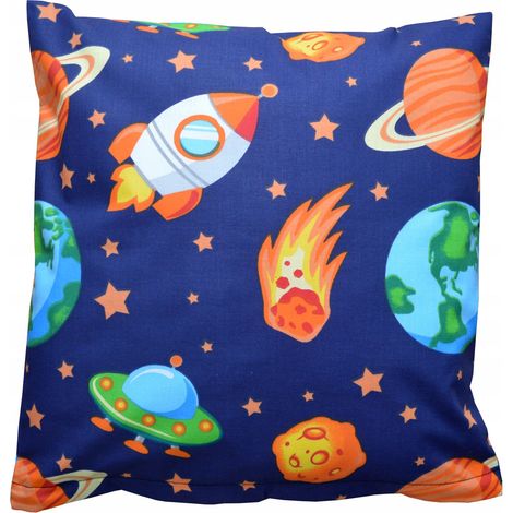 Kissenbezug aus Baumwolle mit Planeten- und Sternenmustern, Modell COSMOS, fürs Kinderzimmer