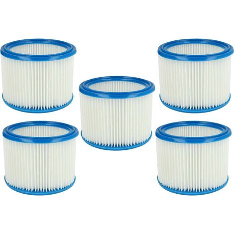 Filtre à cartouche bleu et blanc (5 pièces) compatible avec les aspirateurs Makita VC3011L. VC2512L. VC3012M. VC3511L et VC2511. (1/4)