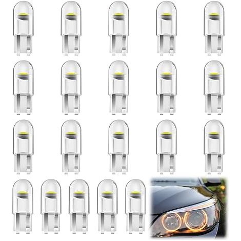 T10 LED Ampoules Voiture W5W 12V 6500K Éclairage Intérieur Remplacement Veilleuse Lampe de Position Anti-Éblouissement Blanc Pour Intérieur et Extérieur (1/5)
