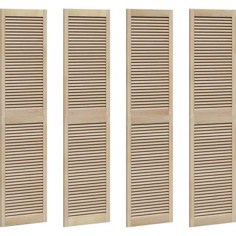 Schranktür 4 pcs Natur 201 x 2,1 x 49,5 cm Massivholz Kiefer vidaXL