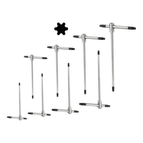 Set di chiavi torx a T con aggancio multiplo ed asta scorrevole 8 pezzi T20-T55 Cromo Vanadio