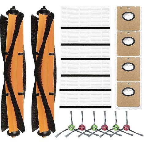Lot de 18 pièces de rechange pour aspirateur robot Ionvac SmartClean V4 à vidage automatique : brosses principales, filtres et sacs à poussière. (1/5)