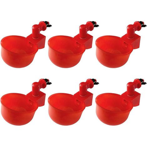 Ensemble de 6 abreuvoirs automatiques pour oiseaux, avec buse à visser, en plastique, pour poules, canards et autres oiseaux.-AquaForge (1/5)