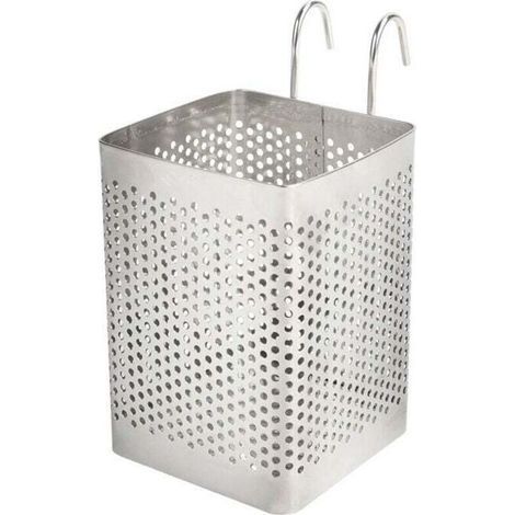Rectangular metal cutlery drainer, wall-mounted cutlery basket, kitchen cutlery drainer (1/5)