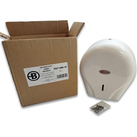 BRUNEAU - Distributeur de papier toilette Jumbo - Fixation murale - Verrouillable avec clé - Neuf - Voir photos (1/5)