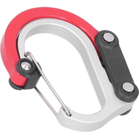 Mousqueton en D en Alliage d'Aluminium Léger pour Randonnée, Camping et Pique-nique - Rouge