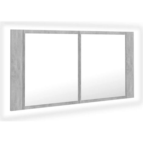 Mobile da Bagno Armadietto a Specchio con Luci LED Grigio Cemento in Acrilico (1/5)