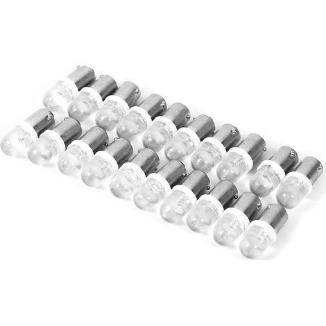 20Pcs T11 T4W LED Ampoules Blanc BA9S H6W 1895 Convexe 1 LED Auto Voiture LED Blanc Tableau de bord Ampoule pour les clignotants, les feux de gyrophare latéraux, les feux de tableau de bord (1/5)