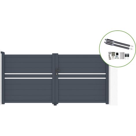 Flügeltor 3m CIMONE H.140cm Aluminium + RANGER B150 Motorisierung