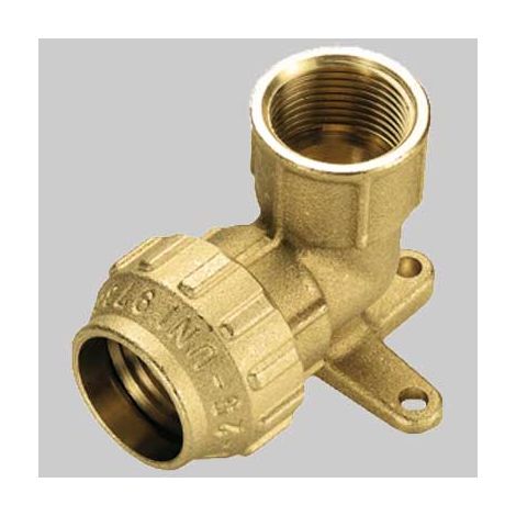RACCORDO A GOMITO FEMMINA CON STAFFA COBRA RING  20 x 1/2     TIEMME